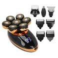 thumbnail image 3 of 5 in 1 Electric Hair Shaver, USB Rechargeable Water Washable Intelligent Floating Cutter Head 4 Guide Combs Electric Head Shaver  for Men for Hair Grooming, 3 of 7