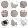 thumbnail image 5 of Aukfa Lazy Floor Sofa Chair, Fireside Chair, Teddy Velvet Bean Bag Chair, Tatami Sofa, Gray, 5 of 8