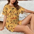 thumbnail image 4 of Fotbe Brave Cowboys Conjunto de Pijama Estampado para Mujer, 2 Piezas, Ropa de Dormir con Camiseta de Manga Corta y Shorts Suaves-Medium, 4 of 6