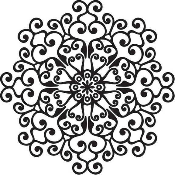 Printtoo Wooden Rubber Stamp Scrap-booking Floral Mandala Craft Textile Stamps-2 Inch