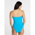 thumbnail image 4 of Time and Tru Women's and Women's Plus Ribbed Bandeau One Piece Swimsuit, Sizes XS-3X, 4 of 6