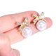 thumbnail image 3 of GOOHOCHY 1 par de pendientes de lazo de perlas, pendientes de perlas, pendientes colgantes de perlas, pendientes de tuerca para mujer, 3 of 7