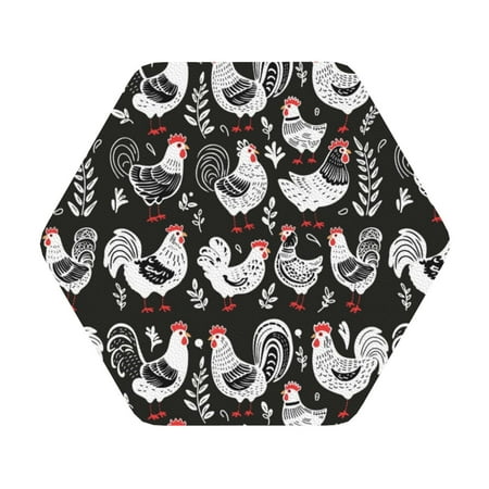 

Salouo Laying Hens And Roosters Print Round Coaster Drink Coasters Leather Bar Beer Beverage Coasters for Drinks Set of 4 for Tabletop Protection Coffee Table Decor