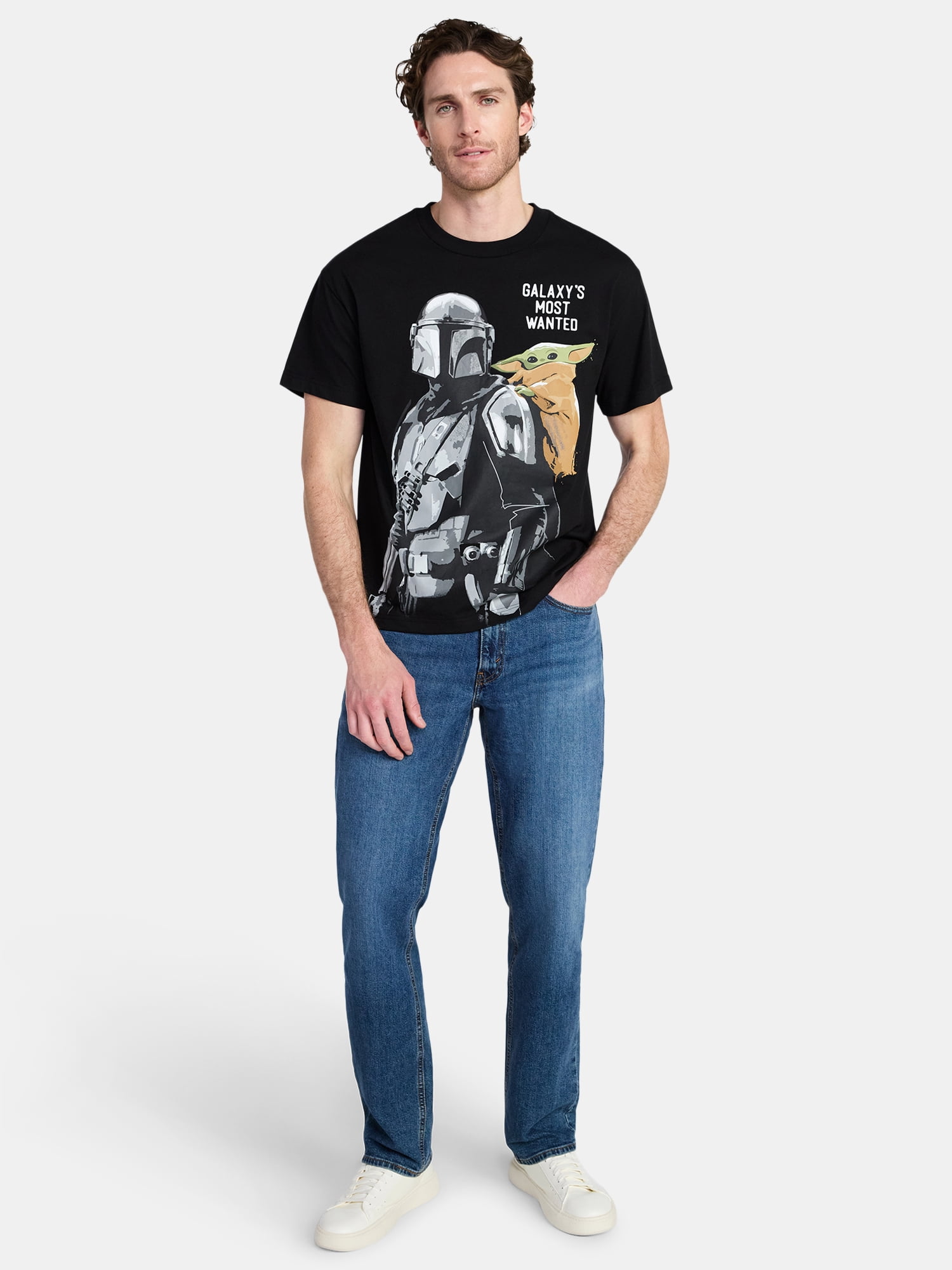 The Mandalorian Men's and Big Men's Mando and Grogu Graphic Tee with Short Sleeves, Sizes S-3XL