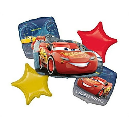 Cars 3 - Lightning McQueen Bouquet of Mylar Balloons (5ct)