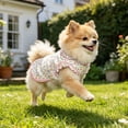 thumbnail image 2 of Floral Dog T-Shirts with D-Ring Ruffled Girl Puppy Clothes for Small Dogs Boy, Lightweight Sleeveless Pet Vest Spring Summer, for Cats Doggies Outfits Park Use, 2 of 5