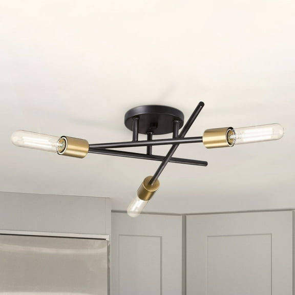 Luxury Mid Century Modern Ceiling Light, Antique Bronze, UHP4423