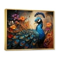 thumbnail image 2 of Designart "Peacock Abstract composition I" Animals Floater Framed Wall Art Print, 2 of 7
