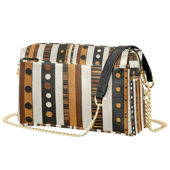 FORMRS Women Crossbody Purse with Chain Strap Vegan Leather Shoulder Handbag, Abstract Dots