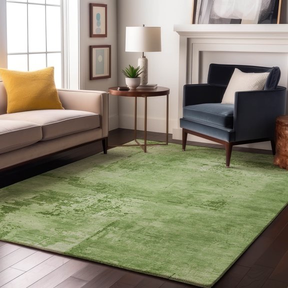 Addison Rugs Mayfield Premium Machine Washable Transitional Abstract Green Rectangle Rug, 8' x 10'
