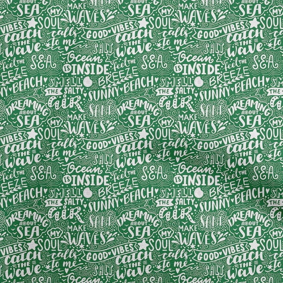 oneOone Georgette Viscose Green Fabric Writing Text Sewing Fabric By The Yard Printed Diy Clothing Sewing Supplies 42 Inch Wide