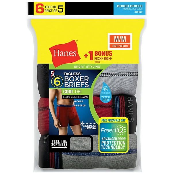 Hanes - Hanes Men's FreshIQâ„¢ Sport-Inspired Boxer Briefs 6-Pack (5 ...