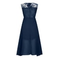 thumbnail image 5 of QJUHUNG Formel pour Femmes Soirée Robe Midi Été Col en V Manches Courtes T-Shirt Soirée Invitée de Mariage Style Asymétrique B-8 Cocktail Gris_i L, 5 of 5
