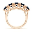 thumbnail image 2 of ANGARA Natural Half Eternity Five Stone 3.5 ct Blue Sapphire Wedding Band in 14K Rose Gold for Women (Size-5.5mm) | September Birthstone, Anniversary, Jewelry Gift for Women | Natural Sapphire Ring, 2 of 10