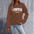 thumbnail image 2 of Holzkary Sweatshirts for Women Hoodies Pumpkin Season Sweatshirt Women Atumn Crewneck Tops Thanksgiving Pullover Graphic Printed Pullover Top Comfy Fall Winter Outfits Clothes 2025 Fashion Brown L, 2 of 9