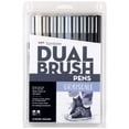 thumbnail image 1 of Art Markers Tombow 56171, bolígrafo de doble pincel, escala de grises, paquete de 10, 1 of 9