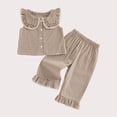 thumbnail image 5 of Amidoa Girls Summer 2 Piece Outfits Cute Cute Tank Top and Elastic Waist Pants Kids Clothing Set Khaki Size Khaki Size 18-24 Months, 5 of 5