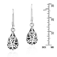 thumbnail image 3 of AeraVida Enchanting Victorian Inspired Filigree Teardrops Sterling Silver Fish Hook Dangle Earrings Classic and Vintage Evening Wear Jewelry Gifts for Women, 3 of 3