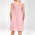 thumbnail image 6 of JIAYUE Women's Dress Solid Color Sleeveless O-Neck Casual Relaxed Fit Beach Mini With Pockets Front Pleats Vacation Everyday Wear Basic Sundress Classic Female Dresses, 6 of 8