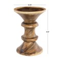 thumbnail image 3 of DecMode 16" x 22" Brown Wood Handmade Geometric Accent Table, 1-Piece, 3 of 9