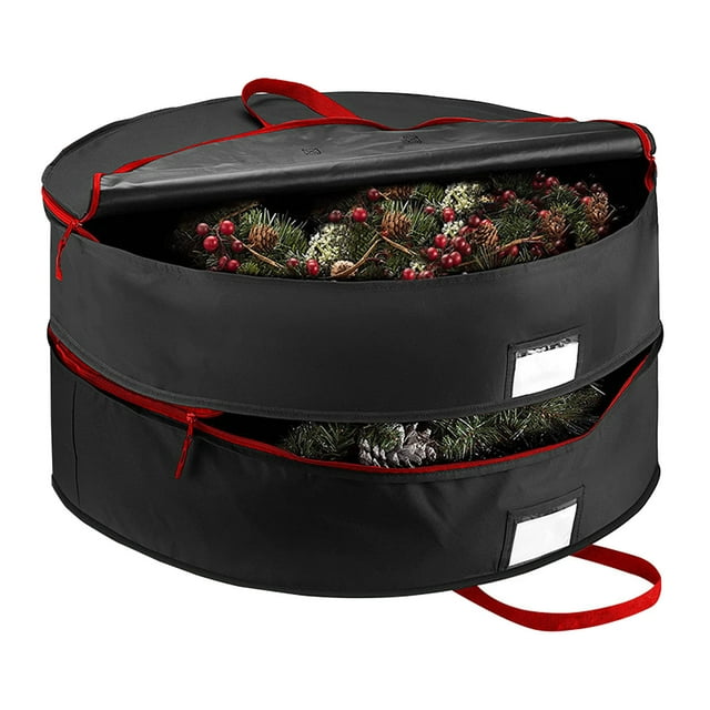 Sacs de Rangement pour Couronnes et Visages Conteneur de Rangement pour Organisation de Vacances et Empilage Sécurisé Poignées Zippées Support de Rangement pour Couronnes Saisonnier
