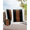 thumbnail image 6 of Pack of 2 Outdoor Pillow Covers, Boho Black Brown and White Striped Tribal Farmhouse Style Waterproof Square Throw Pillowcase Cushion Decorative Pillow Covers for Couch Patio Tent, 20x20 in, 6 of 6