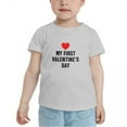thumbnail image 2 of My First Valentine's Day Cute Toddler Tshirts for Boys Girls (Gray, 3T), 2 of 5