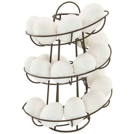 - Egg Skelter Deluxe Modern Spiraling Dispenser Rack, Brown