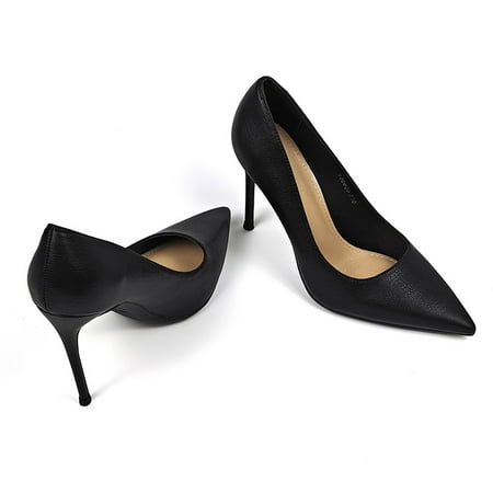 

Lychee pattern solid color professional high heels pointed solid color stiletto dress high heels shallow vamp professional heels