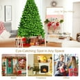 thumbnail image 5 of Topbuy 7.5ft Artificial Pre-Lit Christmas Tree, Green Flocked Christmas Hinged Tree w/1404 Branch Tips & 530 Warm LED lights, 5 of 10