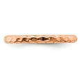 thumbnail image 4 of 925 Sterling Silver Stackable Expressions Pink-plated Hammered Ring Size: 5; for Adults and Teens; for Women and Men, 4 of 5
