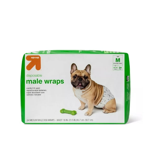 Male Wrap Dog Disposable Diapers , 24ct Medium Size, up & Up™
