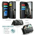 thumbnail image 3 of Crossbody for Samsung Galaxy A36 Case Wallet【RFID Blocking】with 10-Card Holder Zipper Bills Slot, Soft PU Leather Magnetic Shoulder Wrist Strap for Samsung Galaxy A36 5G Wallet Case Women, 3 of 14