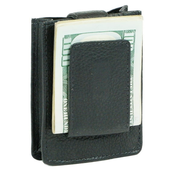 Bullz Expandable Front Pocket Card Holder Money Clip Wallet with Magnet Clip and ID Window