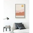 thumbnail image 2 of PixonSign Framed Canvas Print Wall Art Sun Above Mountains and Water Nature Wildlife Illustrations Modern Art Modern Scenic Relax/Calm Brown Warm for Living Room, Bedroom, Office - 24"x36" White, 2 of 5