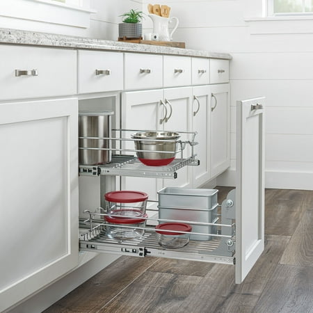 Rev-A-Shelf - Two-Tier Kitchen Storage Wire Basket - Chrome