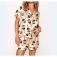 thumbnail image 1 of Pyjama pour Femmes Ensemble Manches Courtes Bouton Pyjama Costume Décontracté T-Shirt Pyjama Costume-SinKeeU, 1 of 4