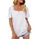 thumbnail image 3 of SAYOO Blusa de verano para mujeres, impresión de color sólido / raya SAYOO moda, 3 of 7