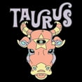 thumbnail image 2 of Girl's Lost Gods Zodiac Taurus Art Symbol Graphic Cropped T-Shirt Black Large, 2 of 3