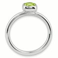 thumbnail image 2 of Sterling Silver Stackable Expressions Cushion Cut Peridot Ring Size 5, 2 of 3