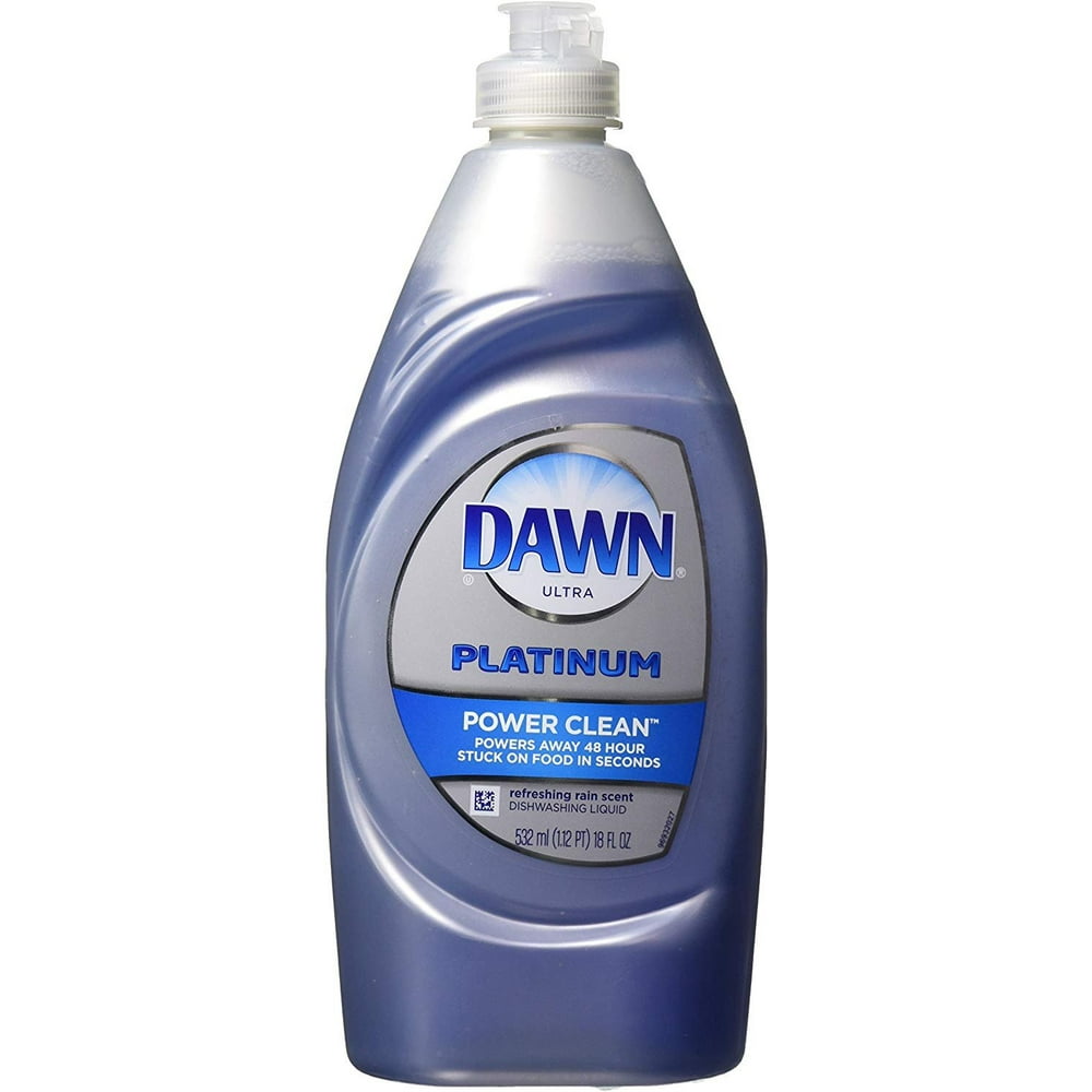 Dawn Platinum Power Clean Dishwashing Liquid, Refreshing Rain, 18 Fluid