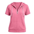 thumbnail image 5 of Breezora Women's Lightweight Short Sleeve Hoodie Slim Fit Casual Sweatshirt for Summer Outings, 5 of 6