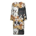 thumbnail image 5 of Xoenoiee Funny Dogs Print Zip Up Robes for Women Long Bathrobe Lightweight Full Length Housecoat with Pockets Stretchy Nightgown Nightdress, Size 4XL, 5 of 7