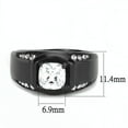 thumbnail image 2 of Mens Ring Square Cut Black Stainless Steel Round Band, 2 of 7
