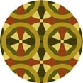 thumbnail image 1 of Ahgly Company Indoor Round Patterned Bee Yellow Area Rugs, 4' Round, 1 of 6