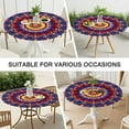 thumbnail image 7 of Colorful Tie Dye Luminous Mandala Pattern Round Fitted Tablecloth with Elastic Edge,Dining Table Cover Waterproof,Outdoor Round Tablecloth for Camping,Dining,Indoor and Outdoor, 7 of 7