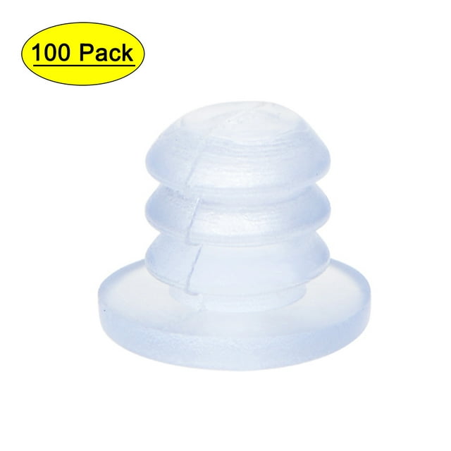 Unique Bargains 5mm Thread Diameter Silicone Soft Stem Bumpers for Glass Table Cabinet 100 Pack