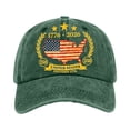 thumbnail image 2 of 250th USA Anniversary Denim Baseball Cap America's Commemorative Patriotic Hats Green One Size, 2 of 7