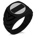 thumbnail image 1 of Stainless Steel Nitta Samurai Crest Chevron Pattern Biker Style Polished Ring, 1 of 1