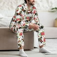 thumbnail image 5 of Mens Pajamas Set, Cartoon Cool Horse Black Flower Button Down Long Sleeve Loungewear Sleepwear Pjs sets for Men, 5 of 5